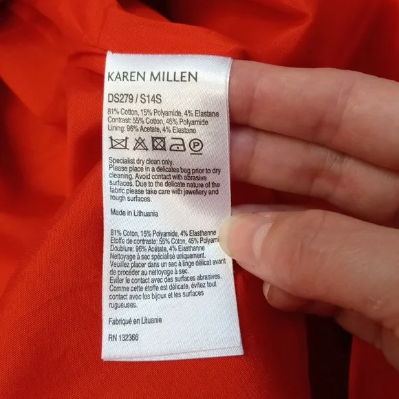 Karen Millen orange cotton stretch dress - Picture 8 of 9